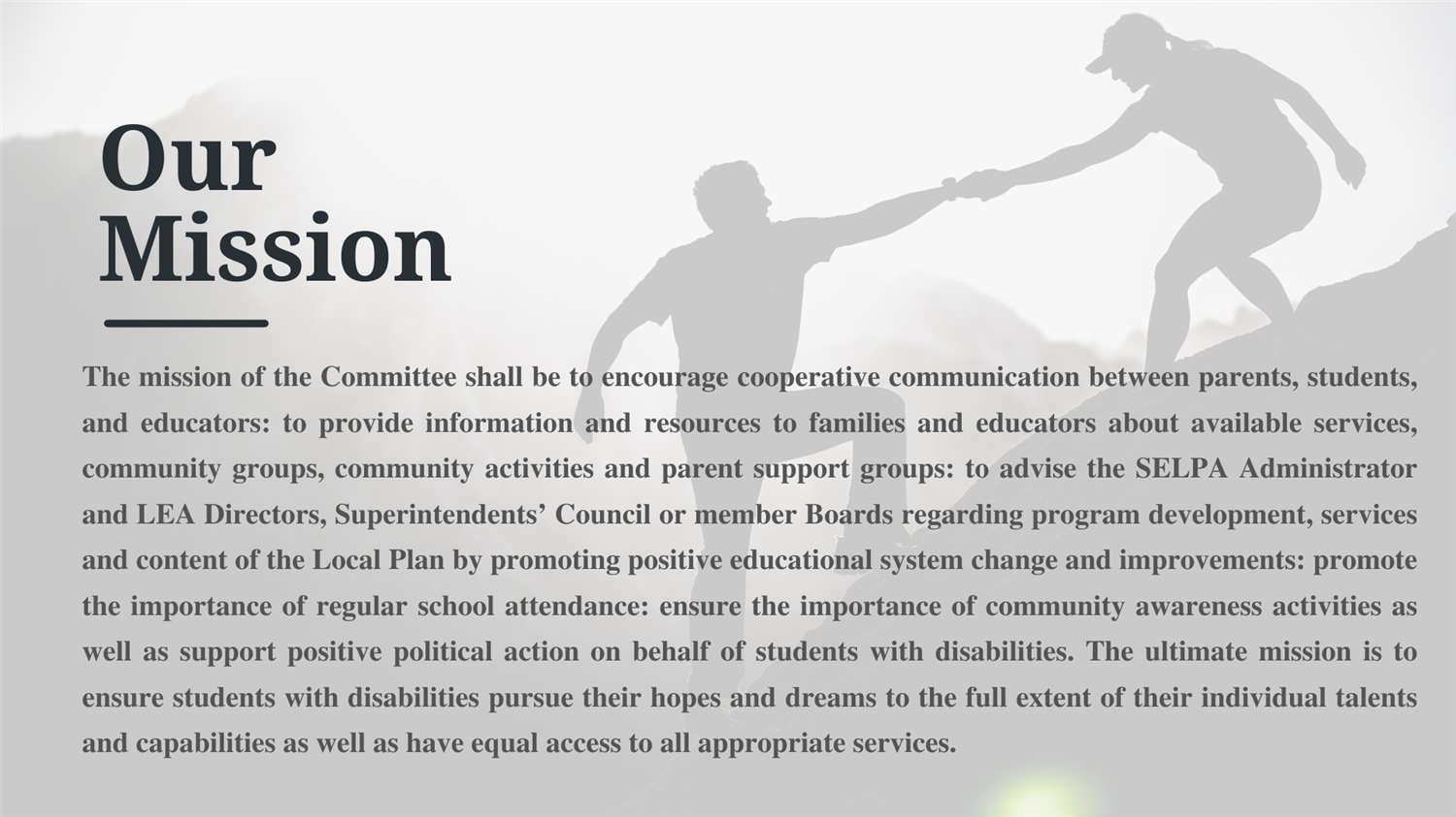Our Mission Statement for Community Advisory Committee